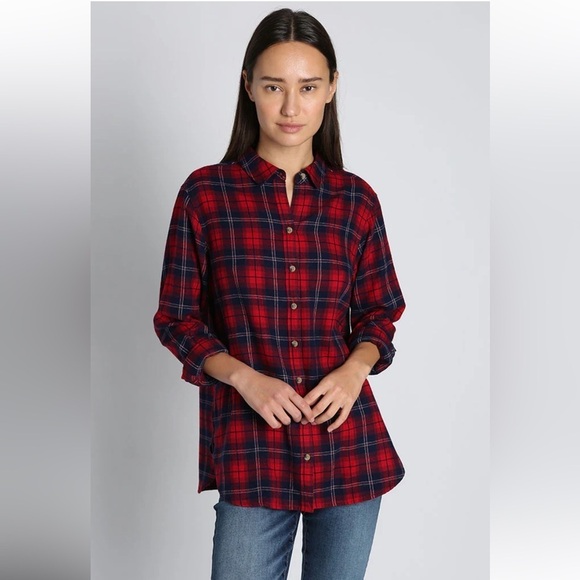 NWT JACHS Girlfriend Red Plaid Flannel Size: XXL - Picture 1 of 10